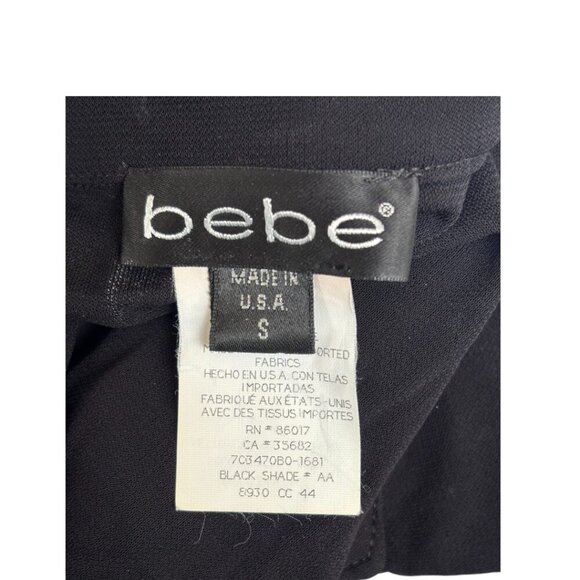 Y2K 90'S STYLE VINTAGE BEBE BLACK SLIP MIDI WRAP DRESS SMALL MADE IN USA - Picture 5 of 5